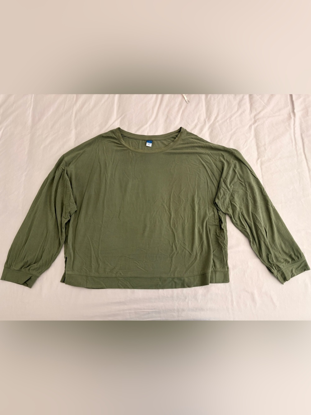 Old Navy Sunday Sleep Olive Green Long Sleeve Ribbed Top